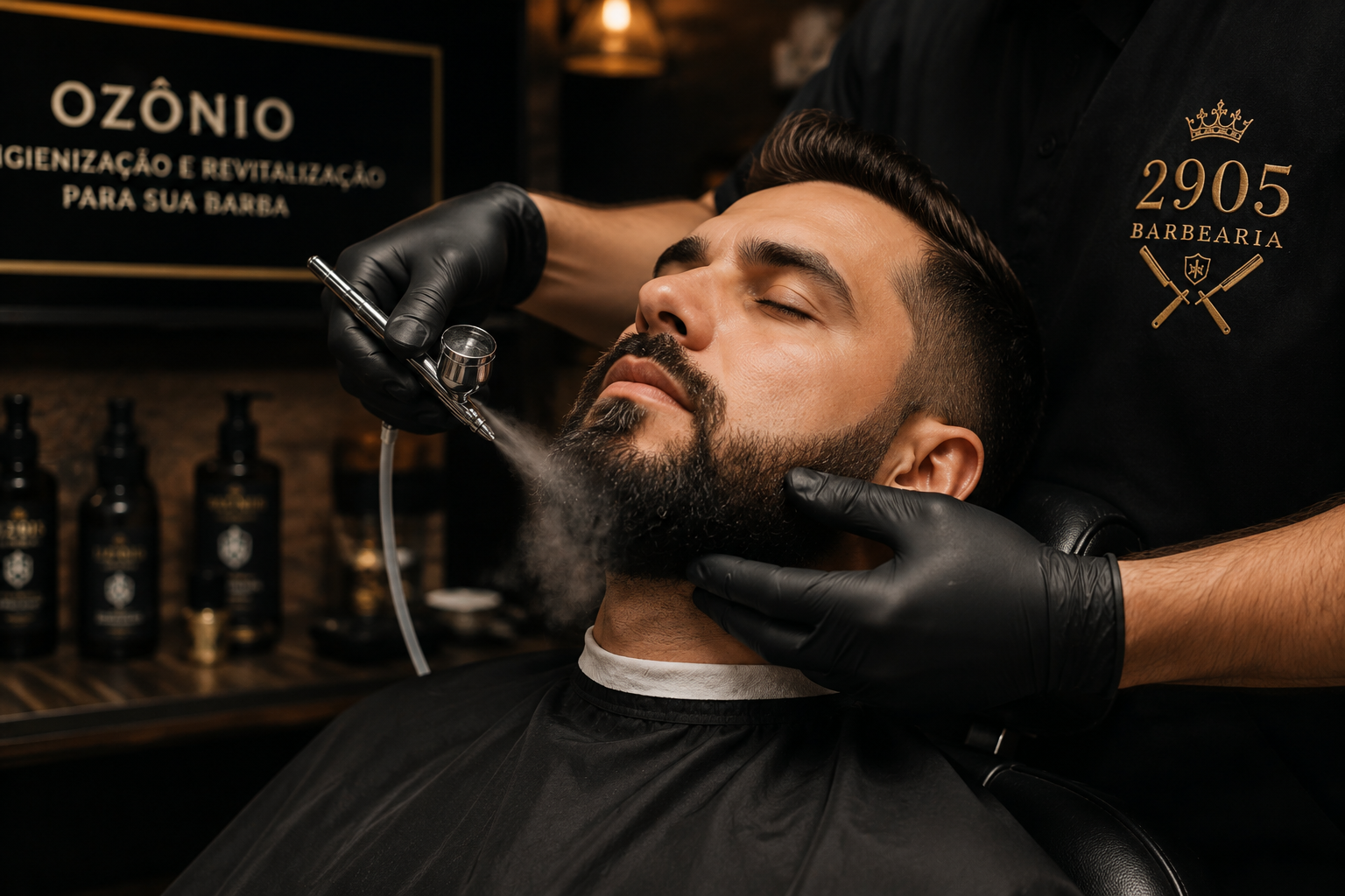 Barba premium com tratamento de ozônio.